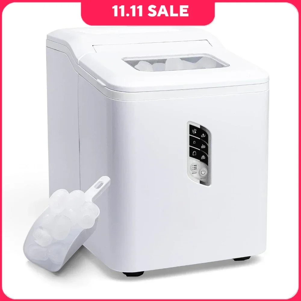 

Ice Makers, Automatic, Self- Cleaning, Countertop Size, 26 Pounds,9 Ice Cubes in 7 Minutes, LED Control Panel, Ice Makers