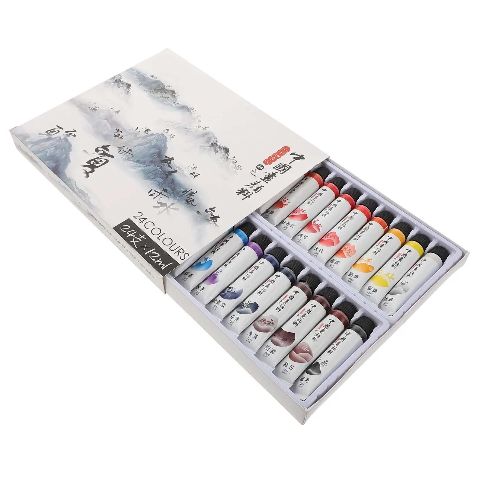 1Set Ink Landscape Painting Pigment Set Multi-Color Safe Portable Premium Material for Traditional Chinese Painting Drawing