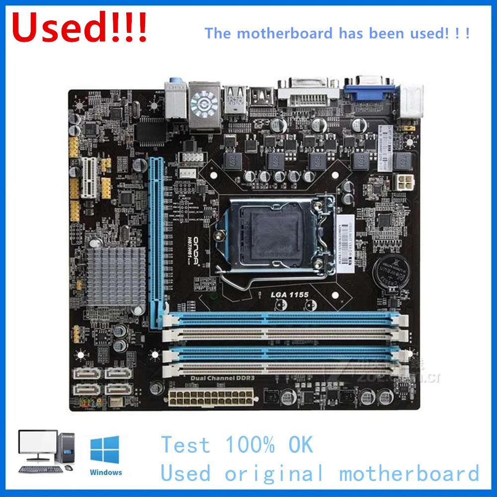 

For ONDA H61T H61M Motherboard LGA 1155 For Intel H61 Used Desktop Mainboard USB2.0 SATA II PCI-E X16