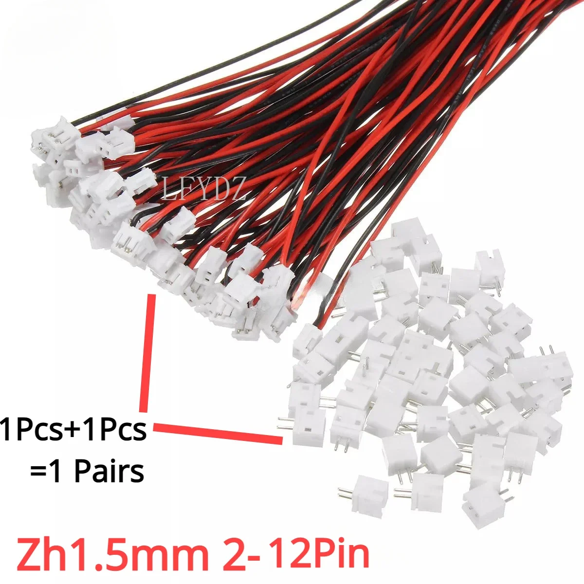 10 Pairs/lot Mini Micro ZH 1.5 2P 3P 4P 5P 6P 7P 8P 9P 10P 11P 12Pin JST Zh1.5mm Connector with Wires Cable Zh1.5mm