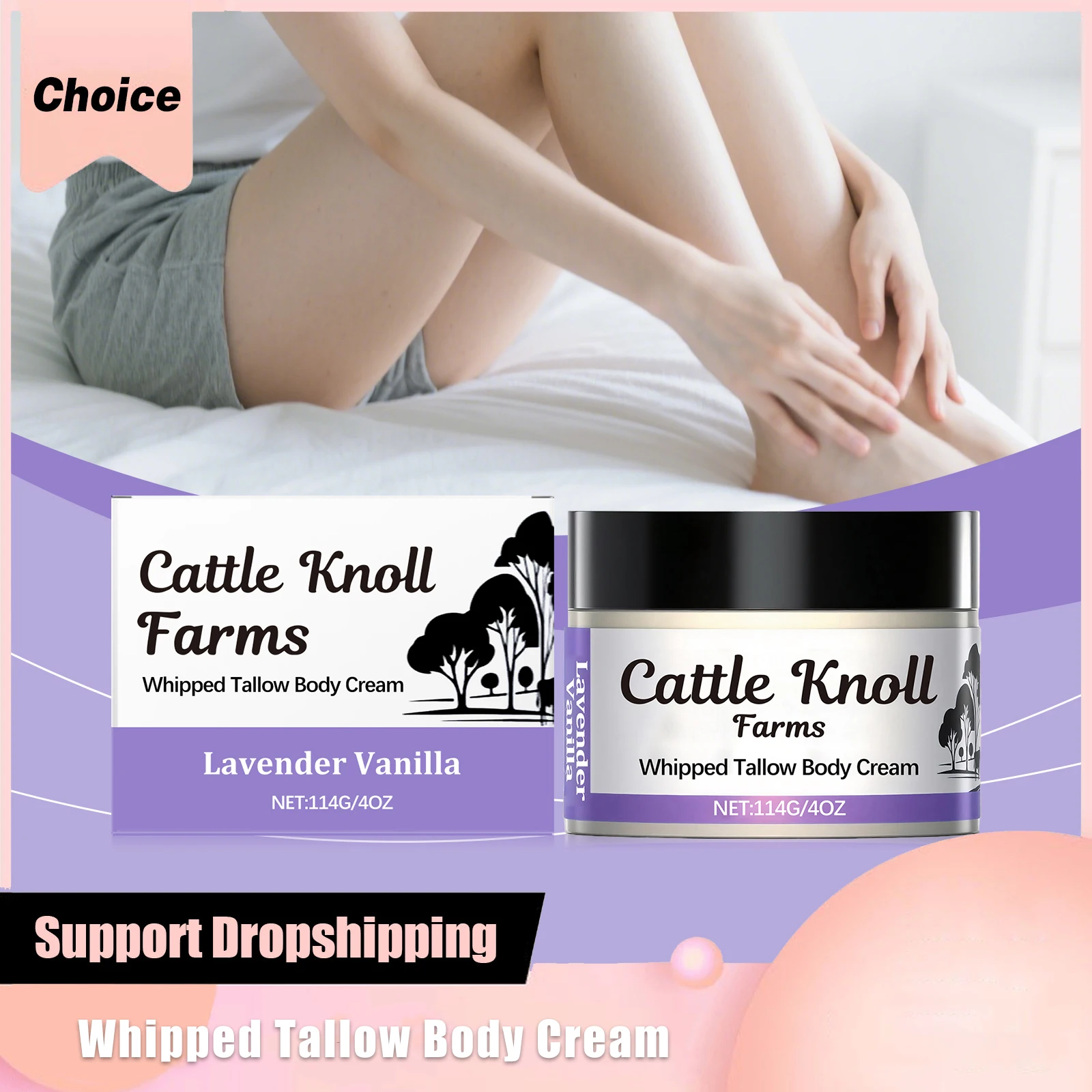 

Lavender Tallow Moisturizing Body Lotion Improve Drying Relieve Skin Discomfort Increase Skin Elasticity Nourish Skin Care Cream