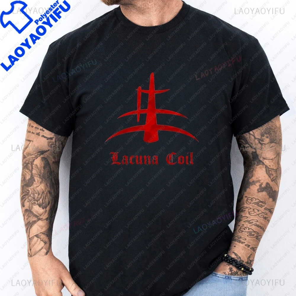 Streetwear Lacuna Coil Print Long-sleeved Casual Shirt Suitable for Both Men and Women, Featuring A Patterned T-shirt Design