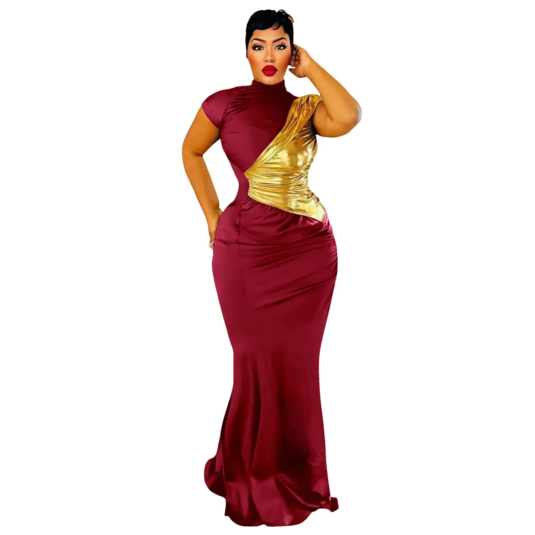 

Африканские платья для женщин, элегантное весенне-летнее платье макси с короткими рукавами, традиционная африканская одежда для женщин 2026