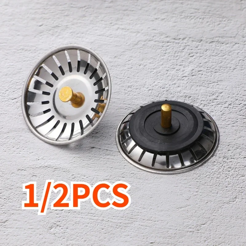 1/2PCS Stainless Steel Replacement Strainer 79mm Kitchen Water Basin Sink Drainer Strainer Leach Basket Waste Plug