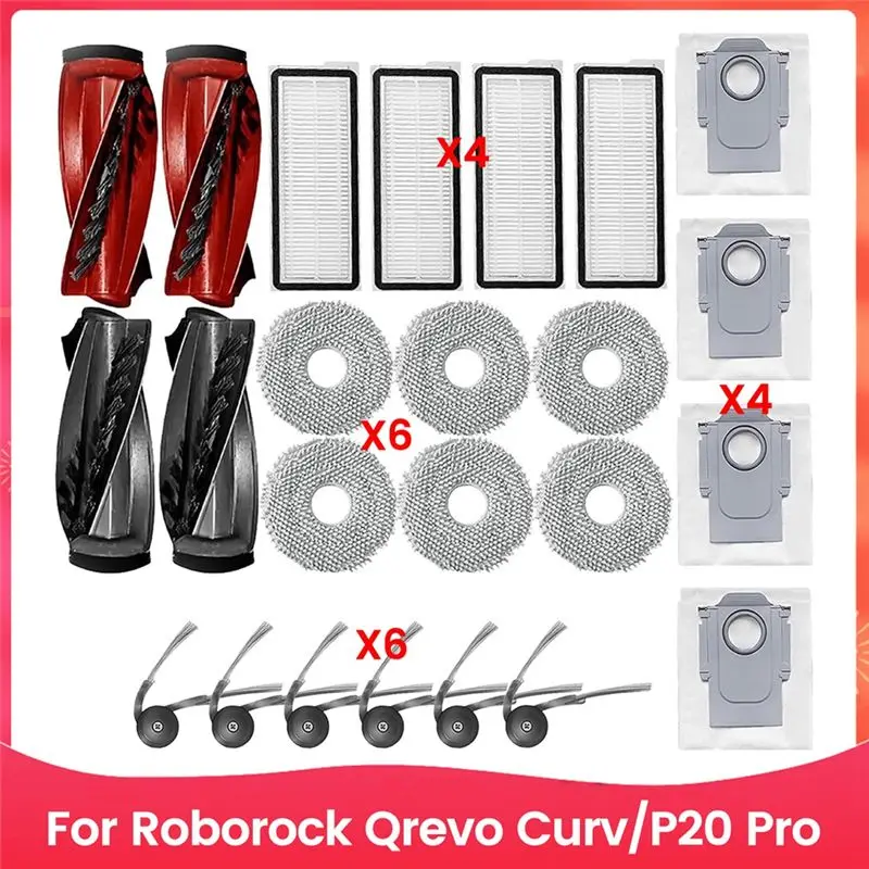 bhts-for-roborock-qrevo-curv-p20-pro-アクセサリー-メインサイドブラシ-hepa-フィルター-モップパッド-ダストバッグ-アクセサリー交換キット
