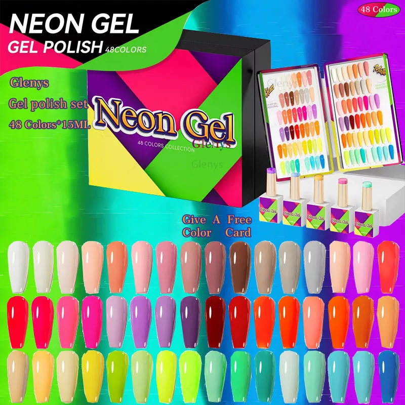 

Glenys 48 шт * 15 мл гель-лак для ногтей, сетка красного цвета, популярный усовершенствованный погружной гель, полноцветный набор лаков для дизайна ногтей