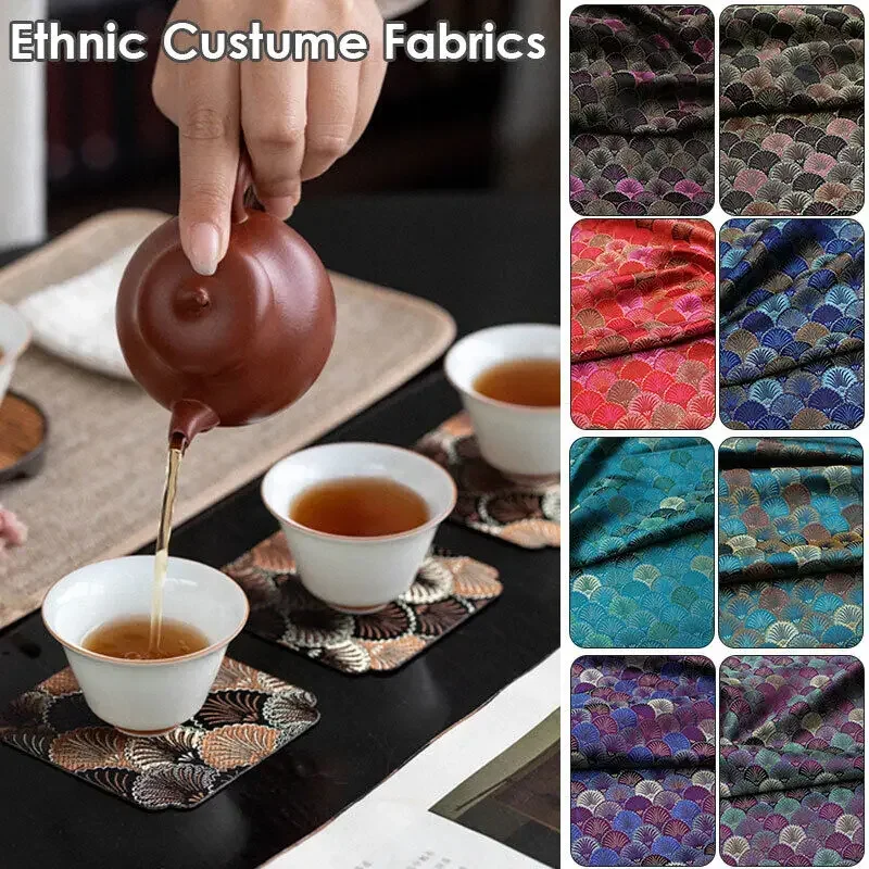 50x75cm Chinese Mongolia Robe Brocade Jacquard Fabric Cheongsam Scale Pattern Material Costume Cloth Supplies New