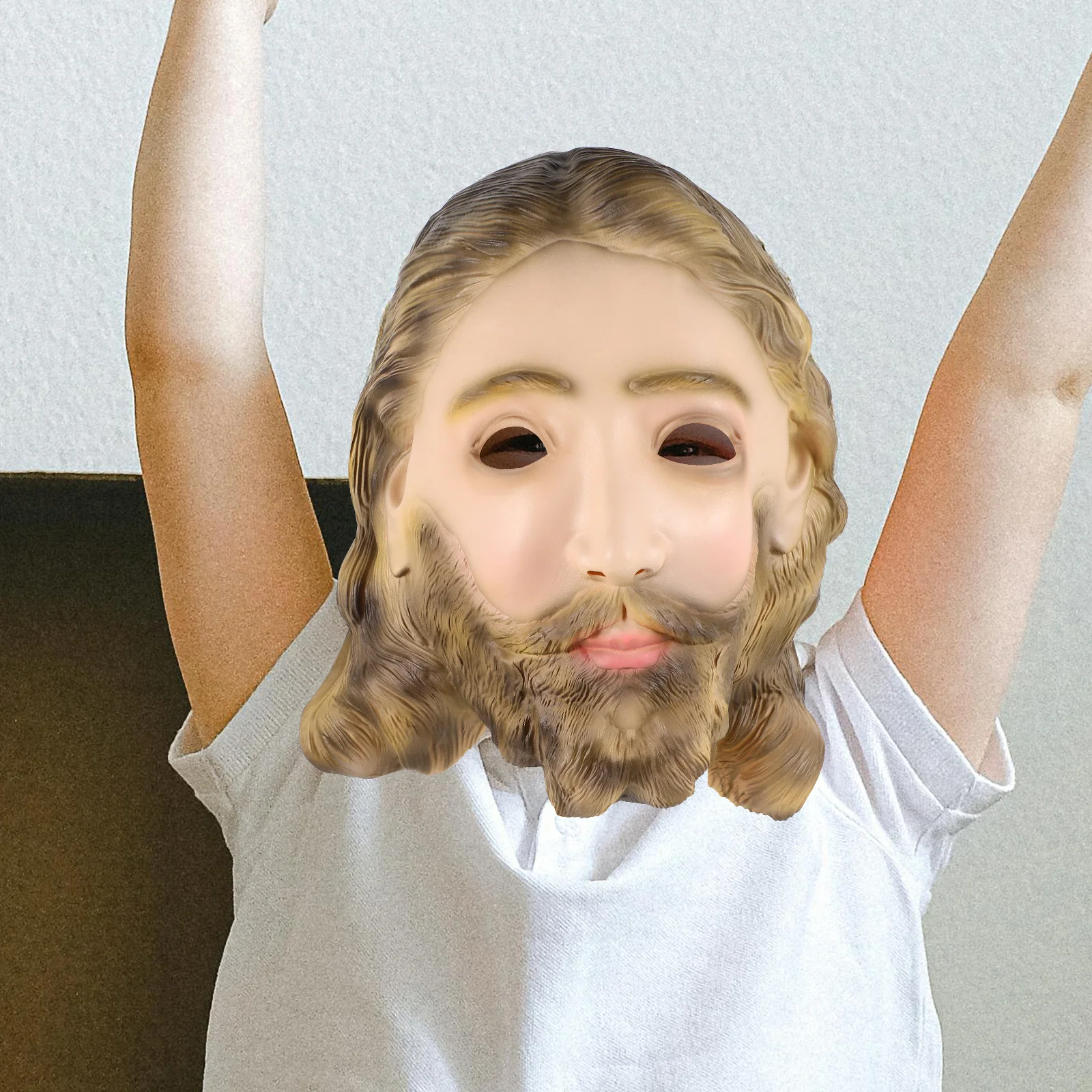

Jesus Headgear Christmas Latex Realistic Mask Soft Comfortable Party Masquerade Cosplay Festival Novelty Costume Mask