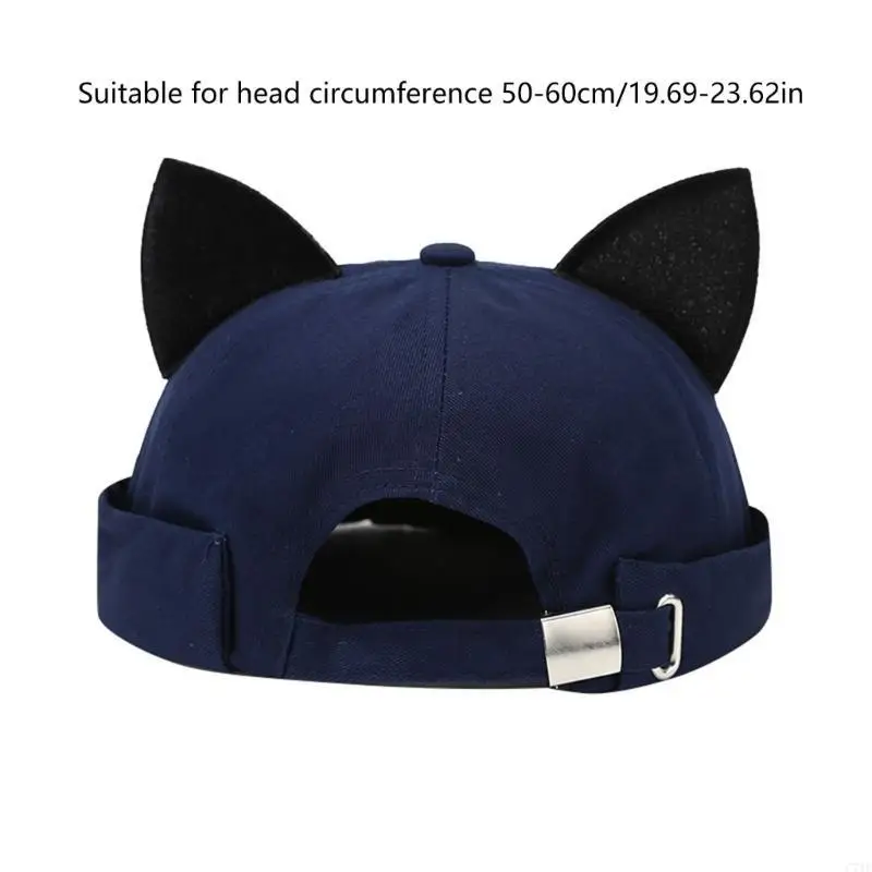 C71F الفتيات المراهقين القط الأذن قبعة امرأة قبعة صغيرة قابل للتعديل حجم الرأس امرأة المراهقين الربيع Sunproof عادي بلوفر ملون #6