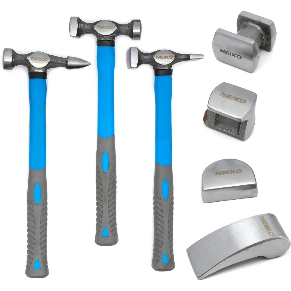 Juego de martillos y muñecas para reparación de carrocería de automóvil de alta resistencia de 7 piezas