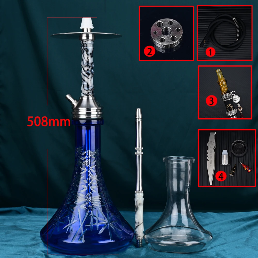 Wolfcoolvape Hookah Shisha Pipe kit original high quality hookah single tube pot resin stainless steel hookah pot complete set