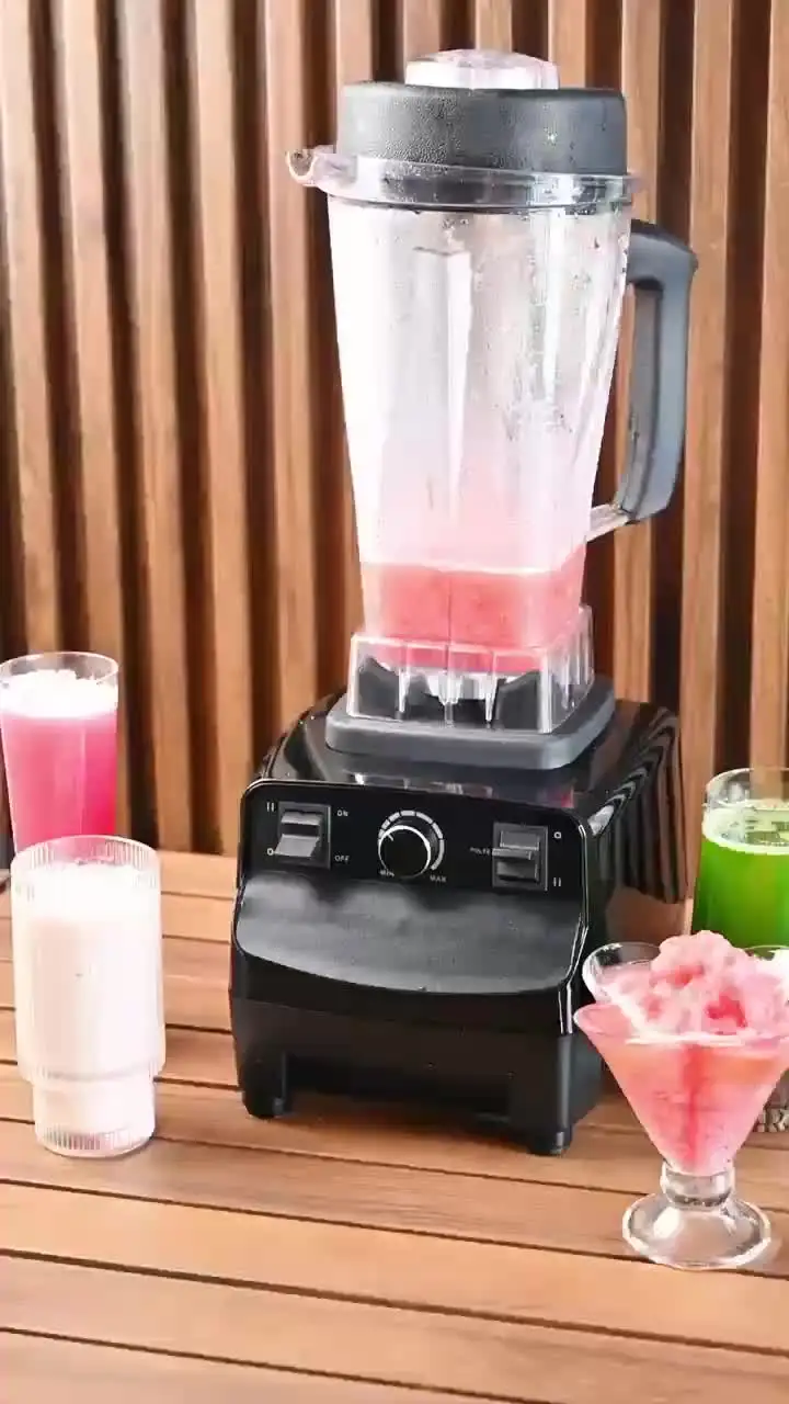 خلاط عصارة غاطس من الدرجة التجارية 2025 - خلاط حاوية زجاجي عالي السرعة مع التحكم في زر الضغط