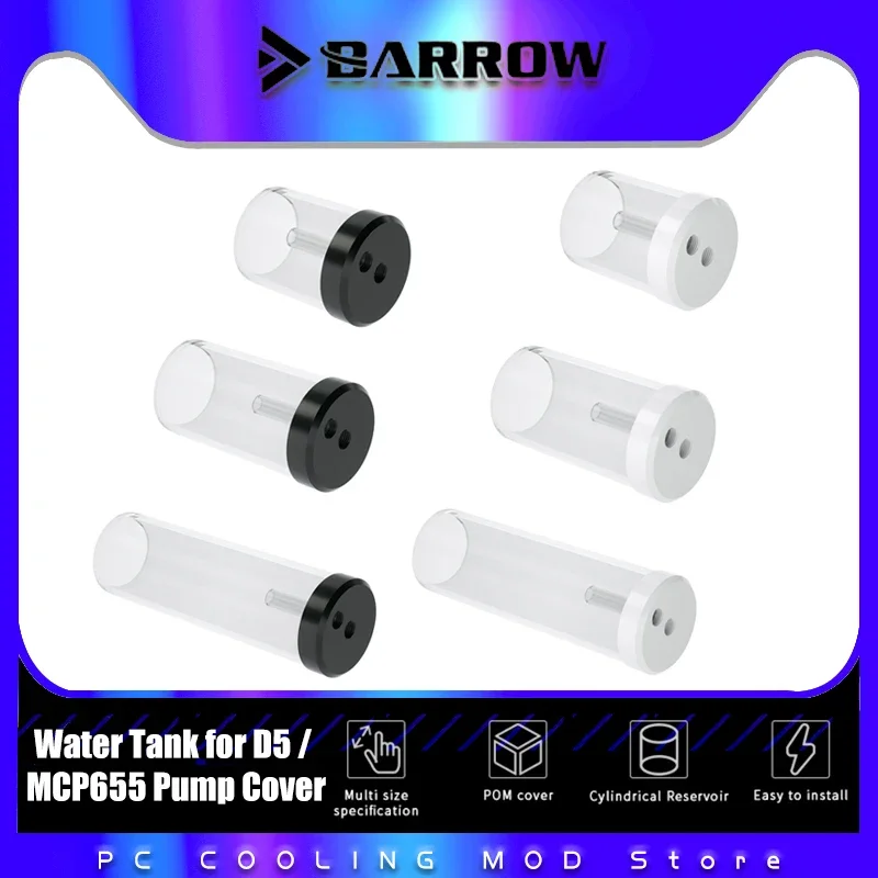 

Barrow Water Cooling Reservoir for D5/MCP655 Pump Cover 90mm 130mm 210mm Water Tank YKD5G65