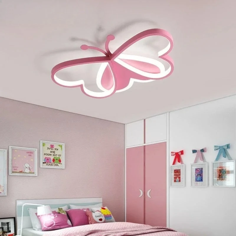 

Creative Butterfly Eye Protection Ceiling Light Modern Living Room Girls Bedroom Lighting Study Children LED Light