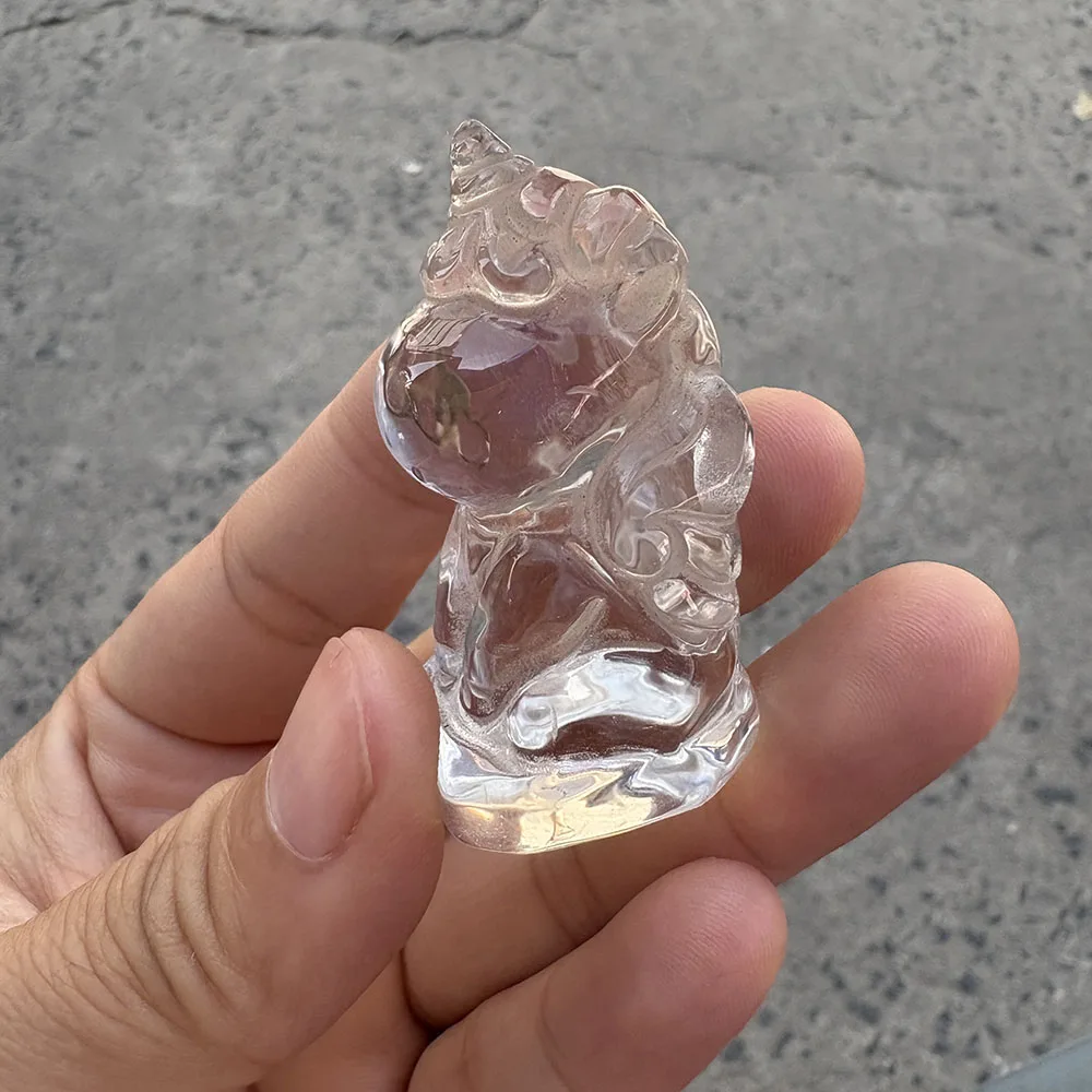 Custom Handcrafted Natural White Crystal Unicorn Figurine - Gemstone Animal Statue Tabletop Decor for Healing