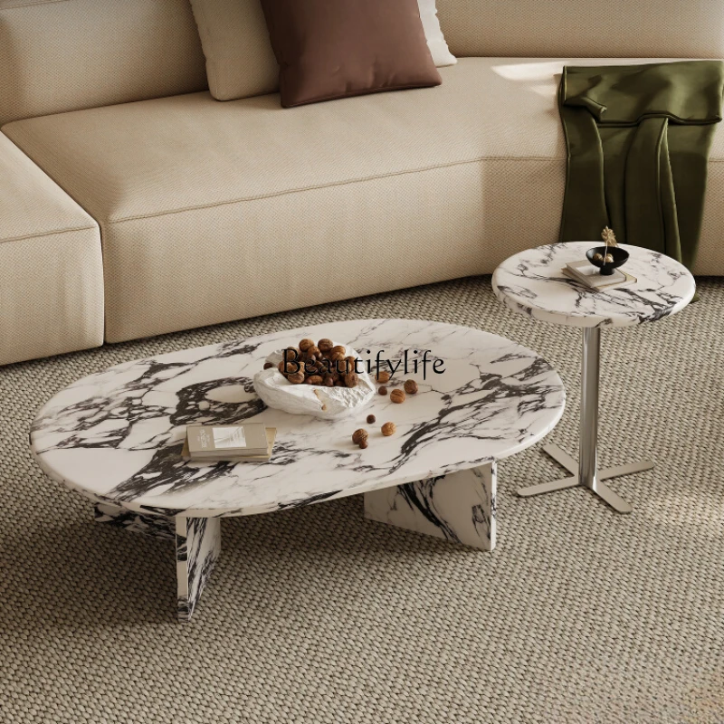 Italian Minimalist Coffee Table Combination Marble Artistic Living Room Modern Minimalist