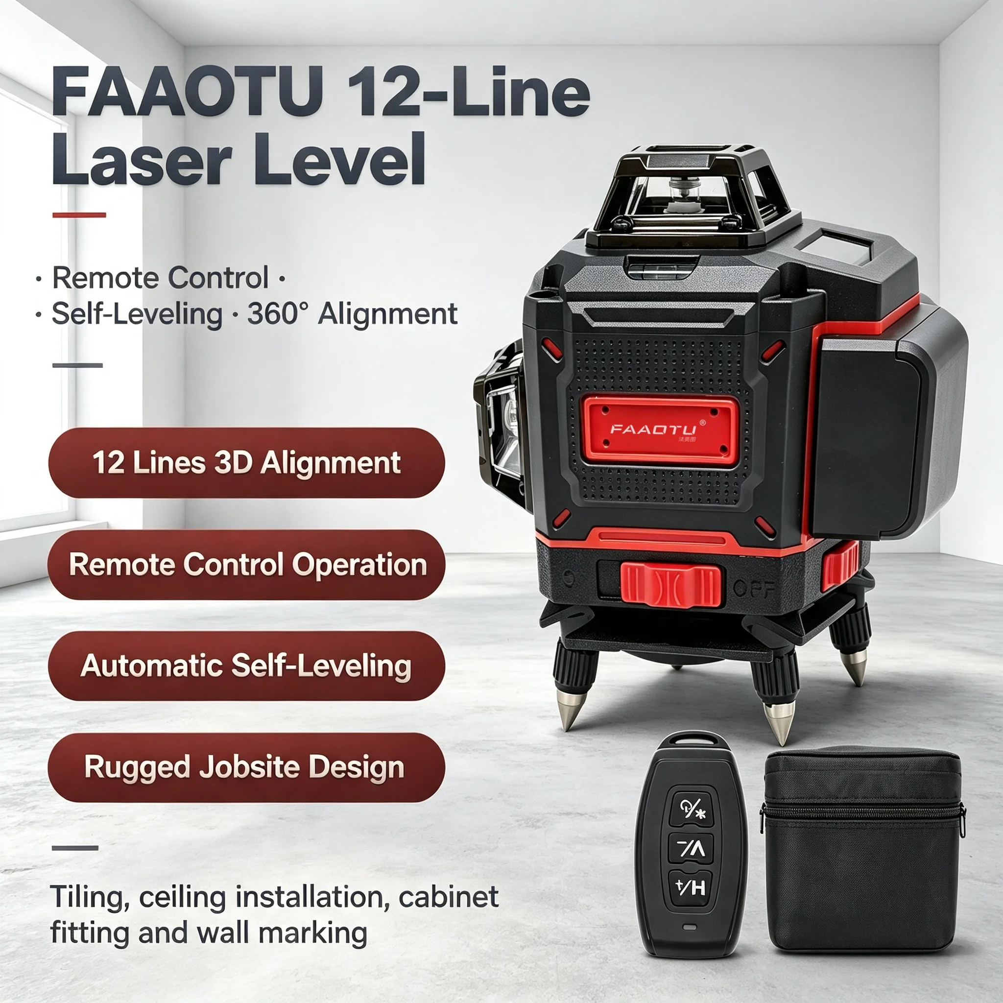 Level Laser Line - FAAOTU 디지털 360도 크로스 라인 레이저