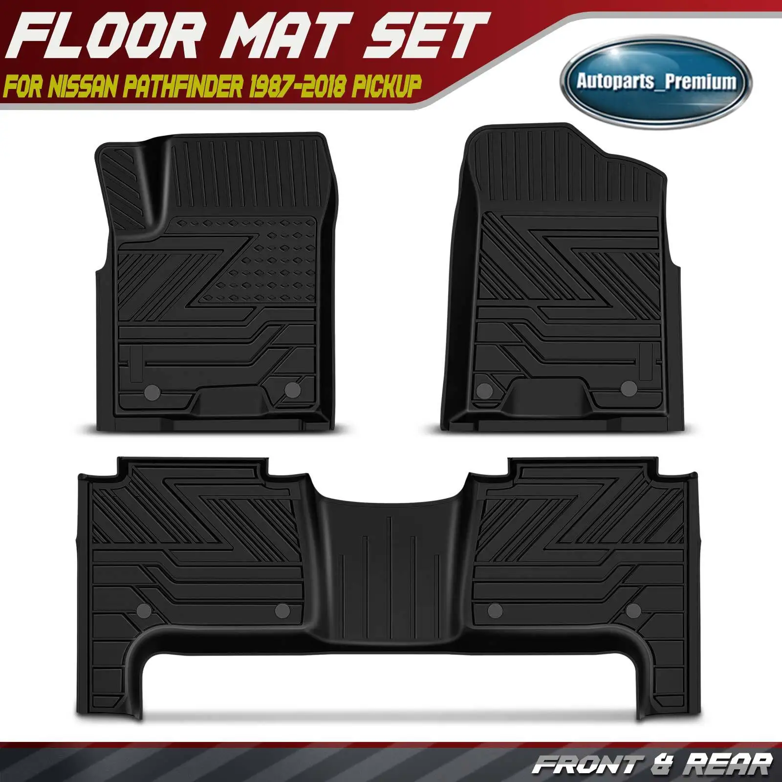 

3x Front & Rear Floor Mats Liner for Nissan Armada 2017-2018 INFINITI QX56 QX80