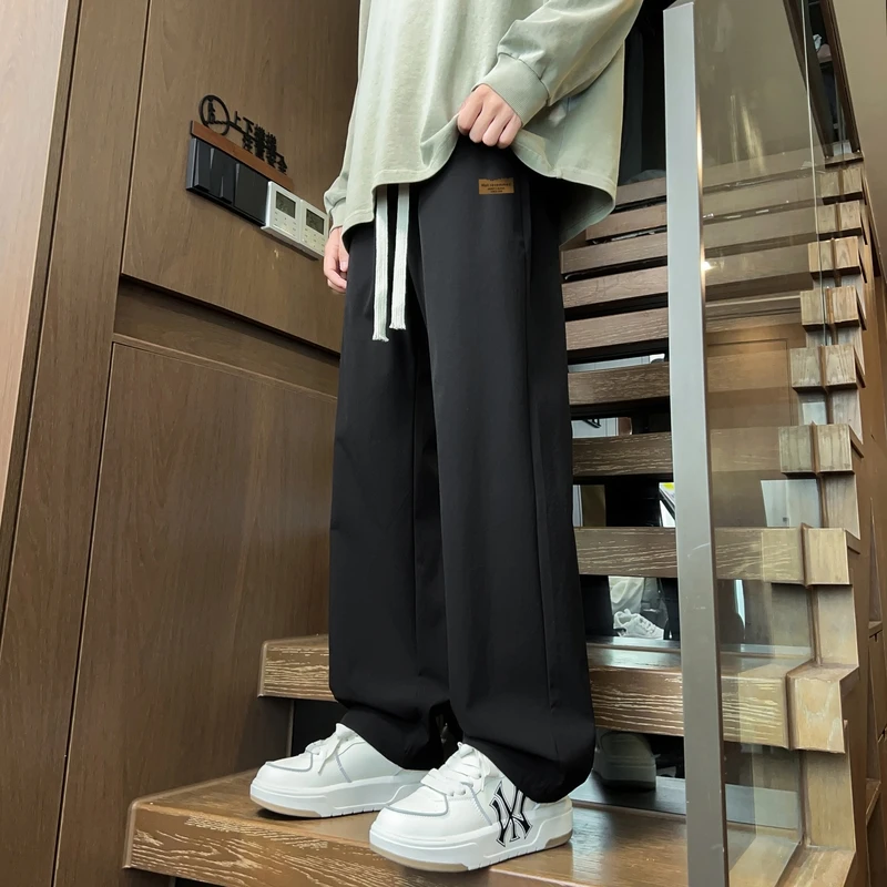 

American High Street Men's Casual Pants Spring Autumn Versatile Straight Drapey Wide Leg Loose Trendy Sports Sweatpants
