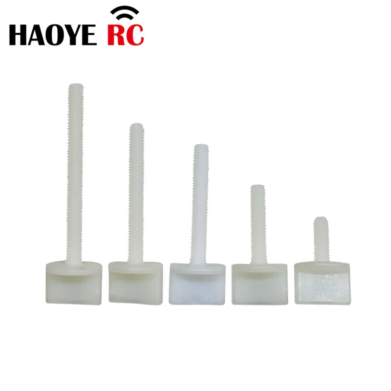 Haoye 10Pcs  M4 Metric Full Threaded Nylon Plastic Thumb Screws Color White For RC Airplane Replacement Toys DIY Plane Accessory