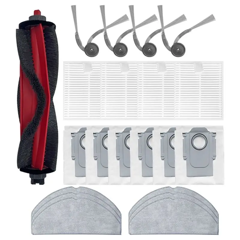 Manter 21 peças para roborock q7tf/q7tf + robô aspirador de pó acessórios de substituição escova lateral principal filtro hepa esfregão pano saco de pó