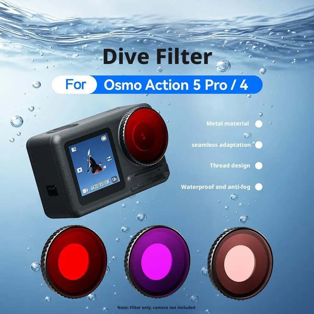 

UV/CPL/ND Filter Kit Compatible With Osmo Action 5 Pro/Action 4 Screw On Polarizing Neutral Density Filter HD Optical Glass