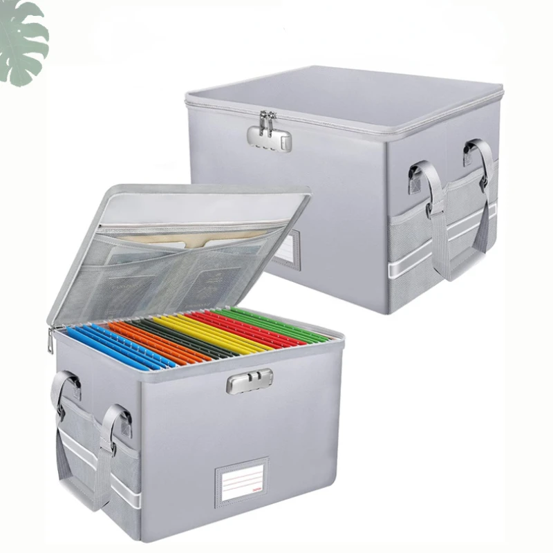 Large Capacity Fireproof and Waterproof File Box Safe for Home and Office Storage