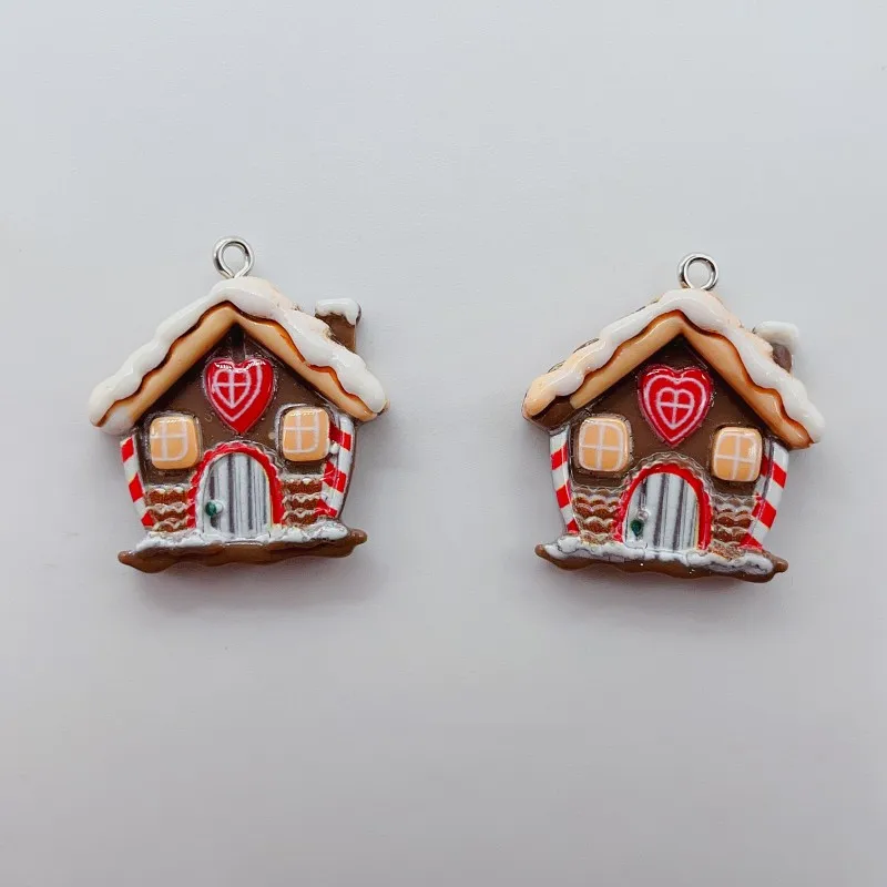 10pcs Enamel Jewelry Christmas House Jewelry Production Exploration DIY Handmade Earrings, Bracelets, Crafts Accessories