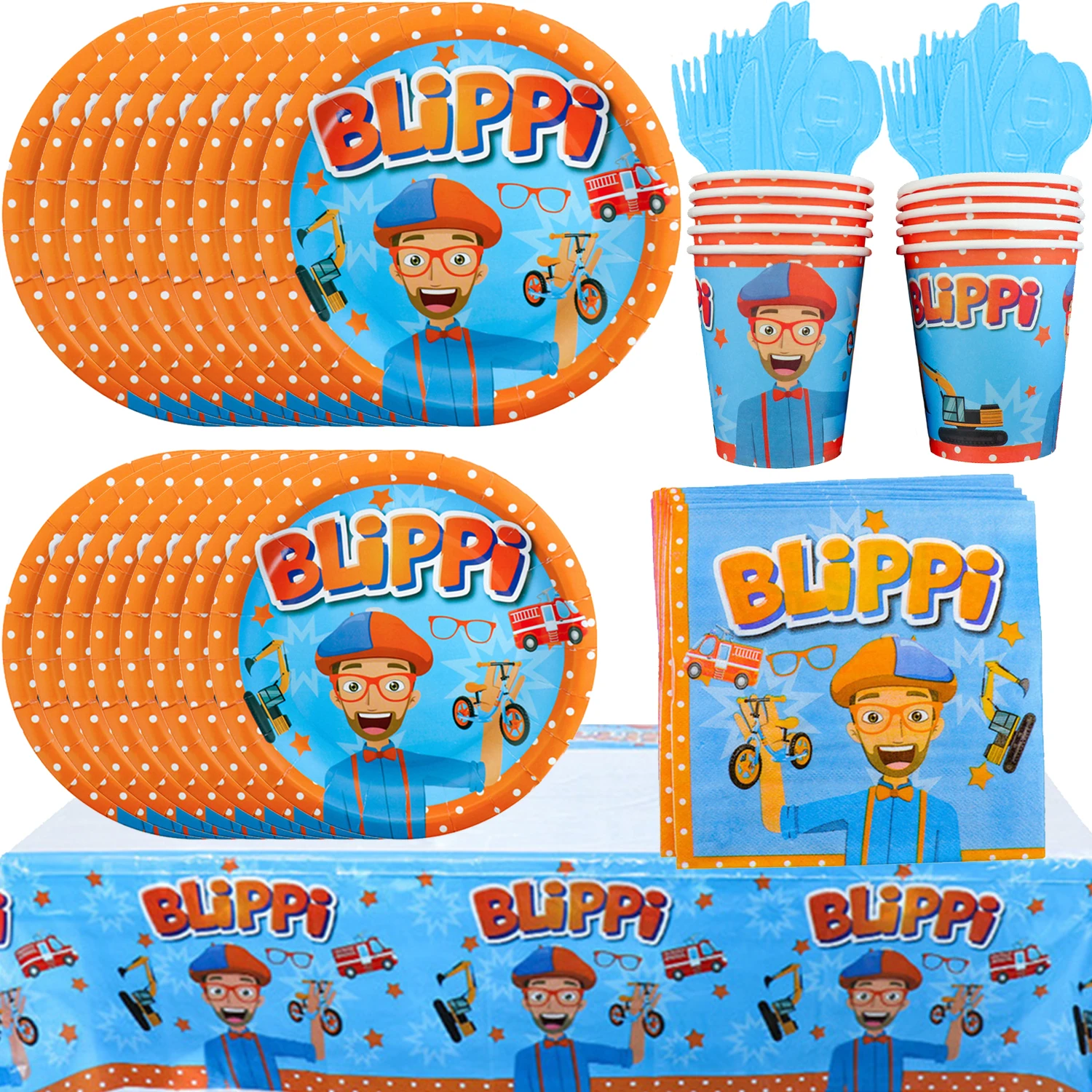 Uncle Blipping Birthday Party Decoration Disposable Tableware Balloon Cup Plate Teacher Tablecloth Kids Birthday Party Supplies