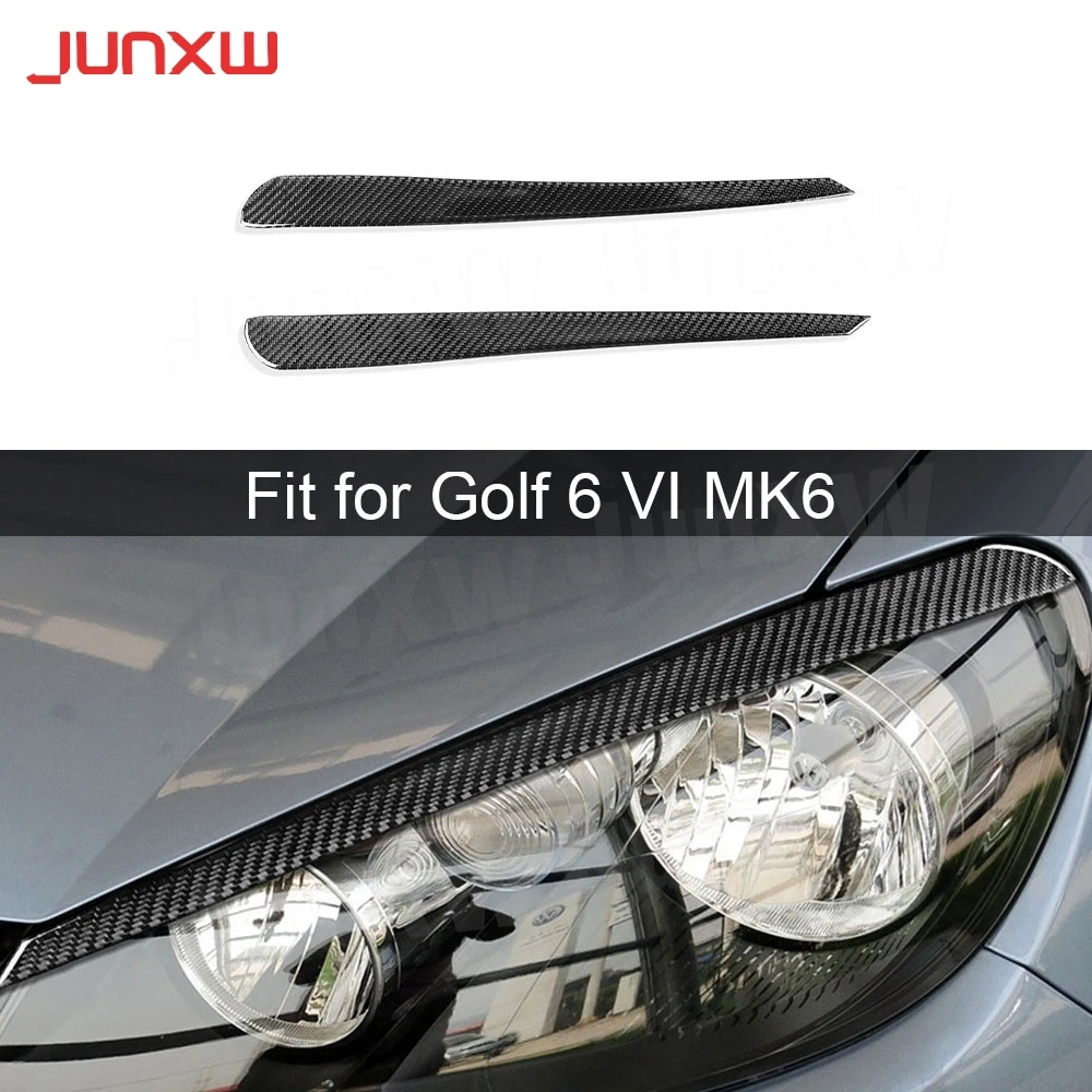 

for Volkswagen Golf 6 VI MK6 2009-2012 Carbon Fiber Car Front Bumper Foglamp Eyelid Eyebrow Trims Car Styling Decoration