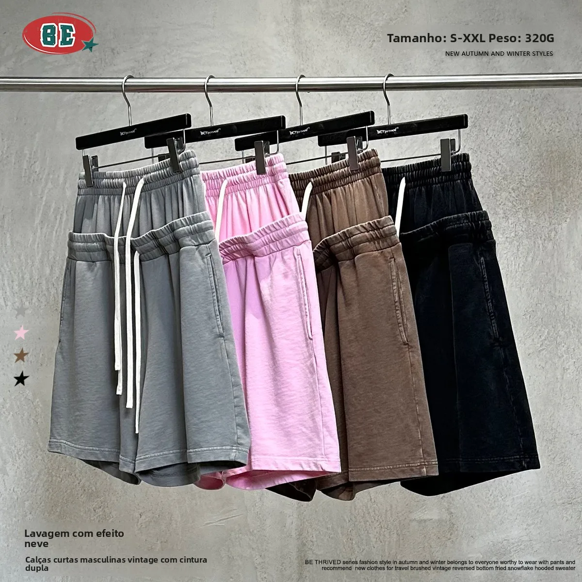 men's-double-waist-head-snowflake-distressed-shorts-loose-fit-elastic-waist-cotton-short-pants-chinese-brand-trendy-clothing