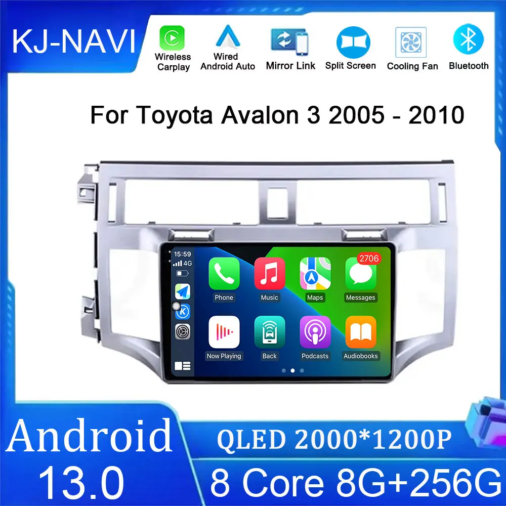 

Автомагнитола 9 дюймов, Android 13, для Toyota Avalon 3 2005-2010, Carplay, мультимедийный стерео видеоплеер, автонавигация, GPS, QLE