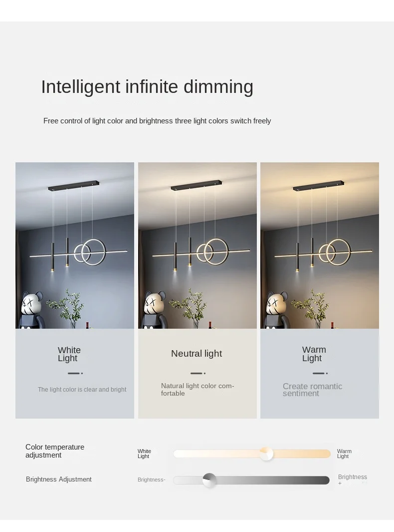 Restaurant Lichter nordischen Kronleuchter Licht Luxus minimalist ischen Esstische Barth eke Designer minimalist ische Streifen beleuchtung – Detail 7