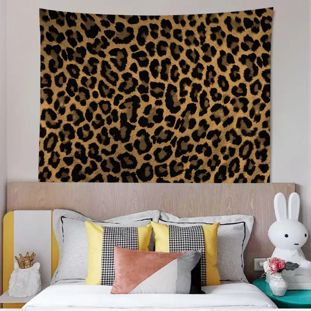 Leopard Print Hanging Bohemian Tapestry Hanging Tarot Hippie Wall Rugs Dorm Japanese Tapestry