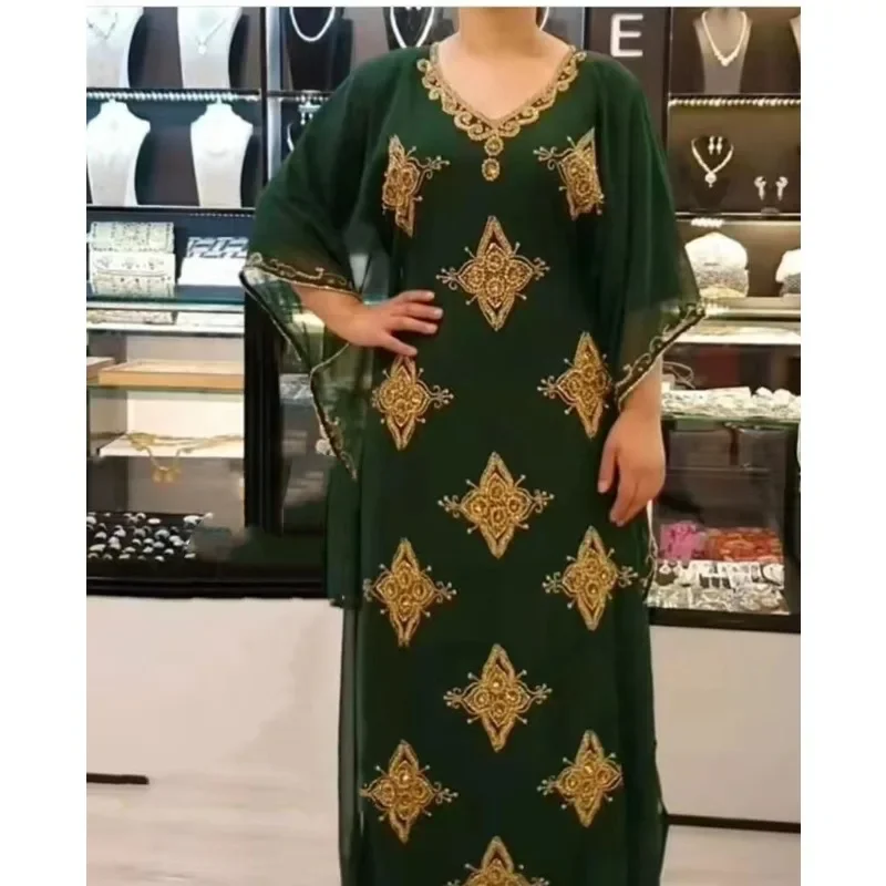 

Customized CustomizedAfrican Dresses For Women 2025 New African Loose Design Women's 3/4 Sleeve polyester dress long dress