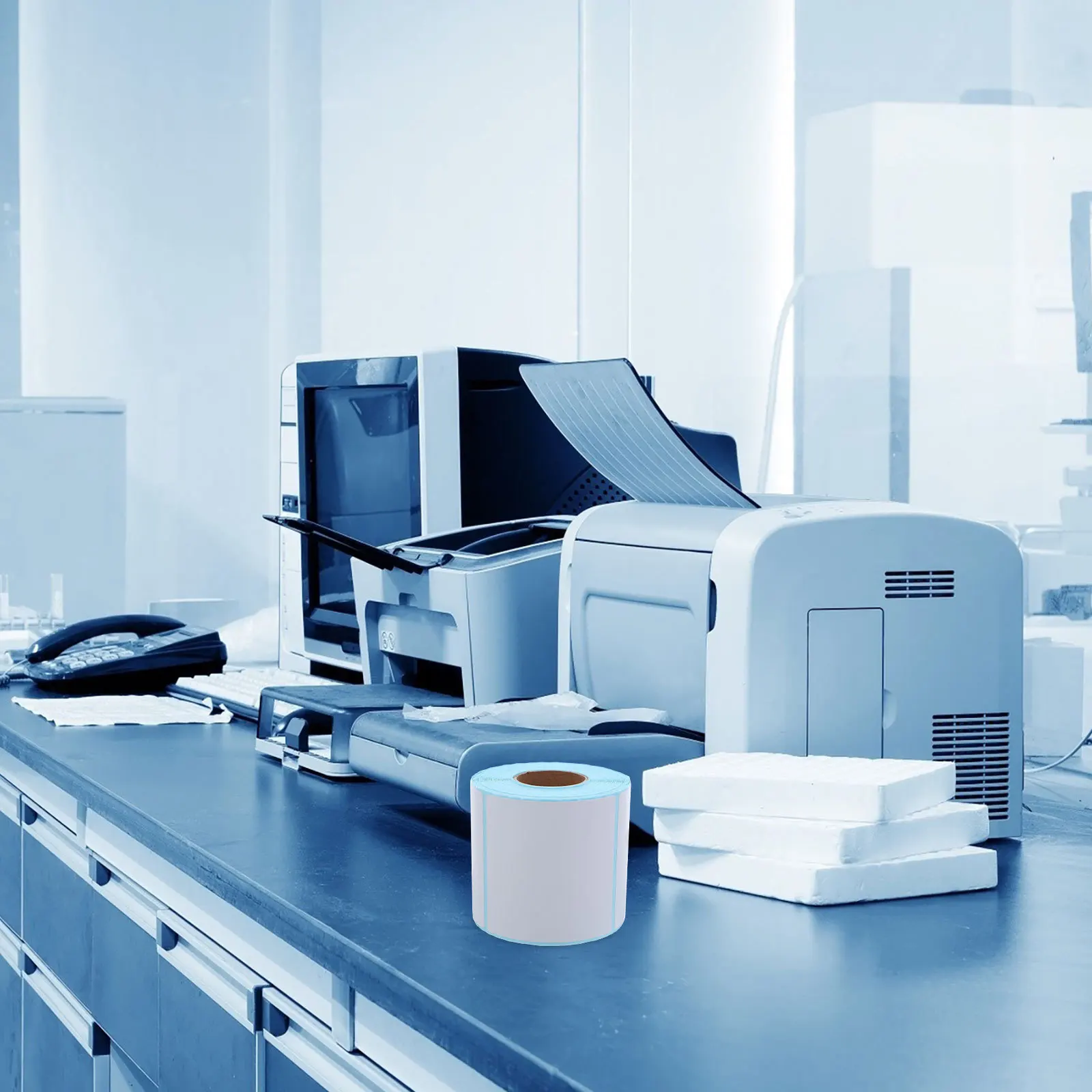 

1-рулонные термоэтикетки, водонепроницаемые, устойчивые к разрыву, самоклеящиеся транспортировочные этикетки, прочный клейкий рулон термобумаги для электронной коммерции