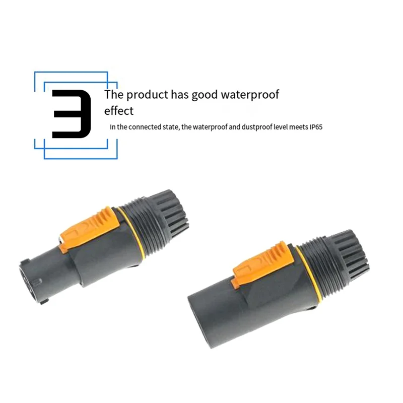 High Quality Waterproof LED Display Plug Stage Lighting Equipment Multi-Function Convenient Lighting Power Connector Plugs Easy