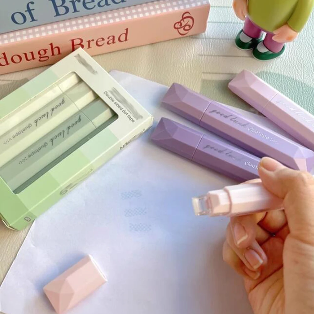 4Pcs/1set Gradient large capacity double-sided dispensing pens seamless adhesive suitable for scrapbooks and DIY office