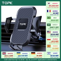 Car Phone Holder Mount,TOPK Upgrade Auto Locking Universal Phone Stand Holder with Hook Clip for Car Air Vent for iPhone Samsun
