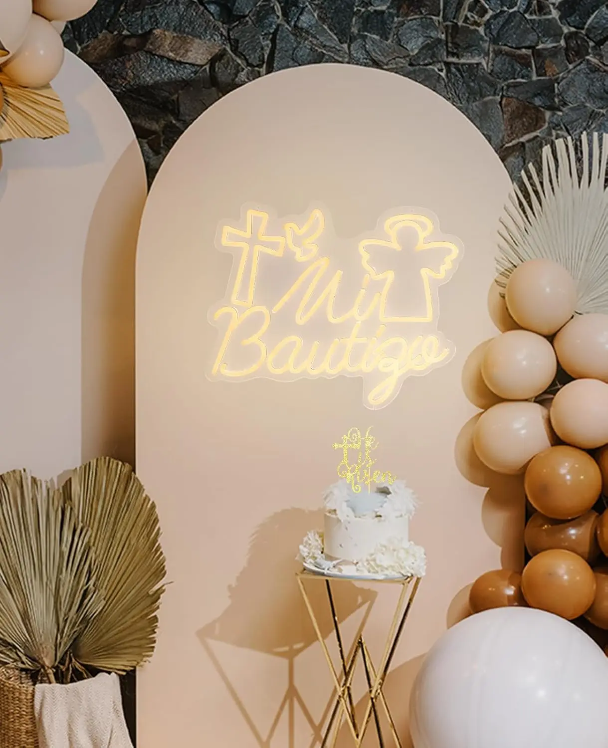 Mi Bautizo Neon Signs for Baptism Decorations USB Dimmable Led Sign for First Birthday Party Baby Shower Room Christmas Decor