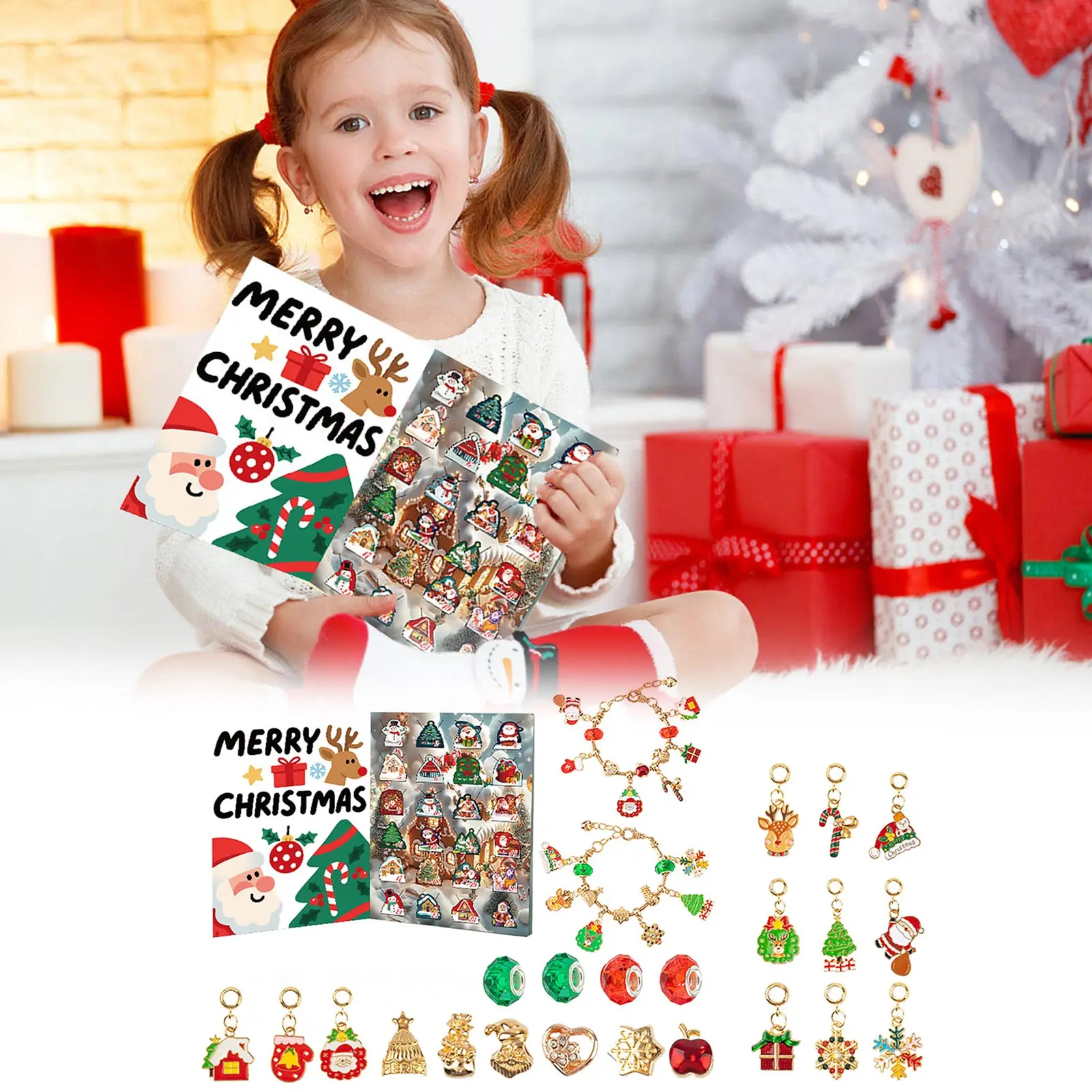 Minuterie de jeu d'une Minute, calendrier de l'avent de noël, Bracelets pour filles, compte à rebours de 24 jours, bijoux à bricoler soi-même, Console Cutlass