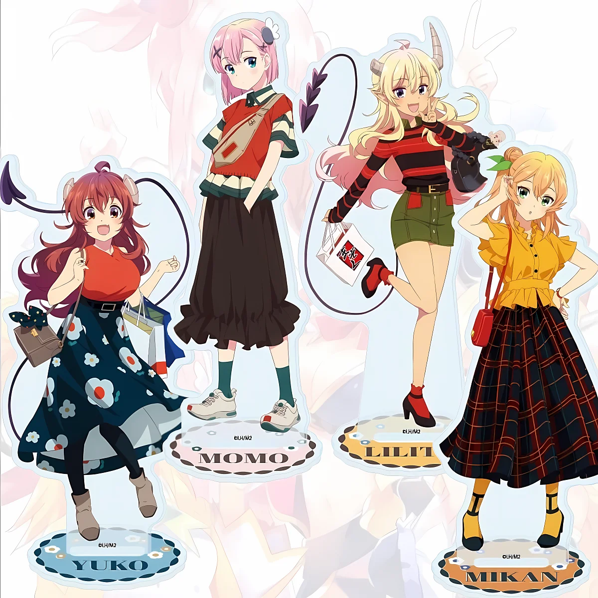 Anime The Demon Girl Next Door S2 15cm Acrylic Stand Lilith Mikan Holiday Gift Independence Day Table Cabinet Fan keychain