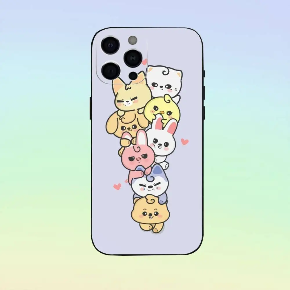 Cute A-ANITEEZ Phone Case For iPhone 17,16,15,14,13,12,11 ,Soft Silicone Black Cover