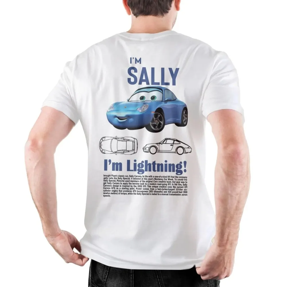 Men Sally I'm Lightning Cars T Shirts Mcqueen Cotton Clothing Creative Short Sleeve Round Collar Tee Shirt Oversize Men Clothing