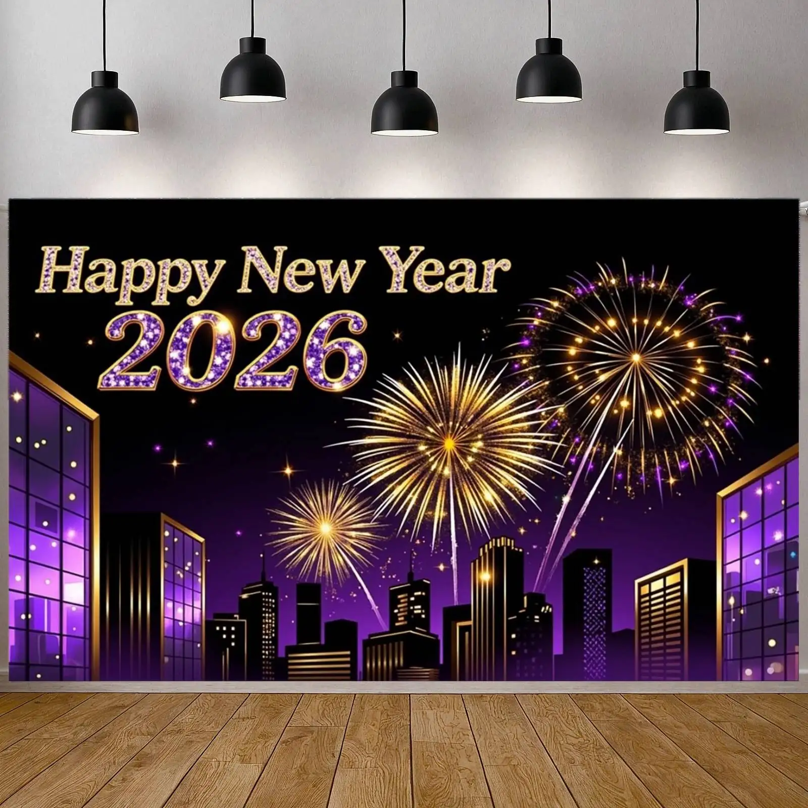 2026 Frohes Neues Jahr Thema Party Hintergrund Banner Lila Neujahr Feiern Familie Party Dekoration Foto Hintergrund Dekoration