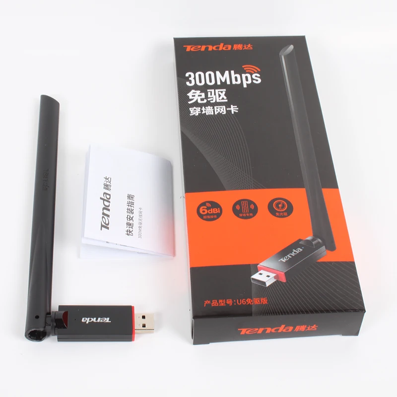 Tenda 300Mpbs U6 Wireless N300 High Gain USB wifi Adapter Network card placa adaptador wifi antenna адаптер mini pc