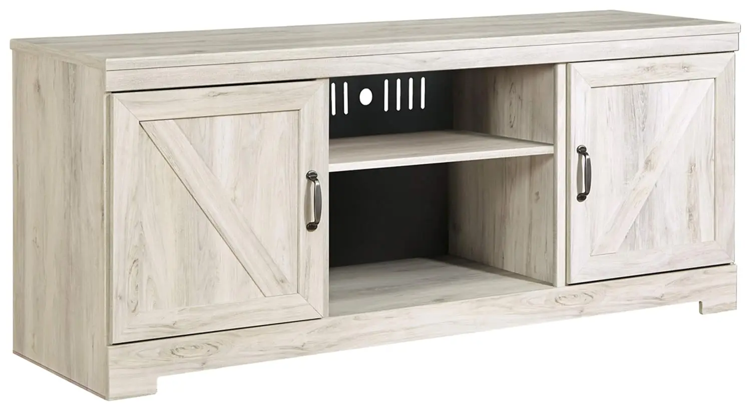 

Farmhouse TV Stand with Fireplace Option Fits TVs up to 60", Whitewash