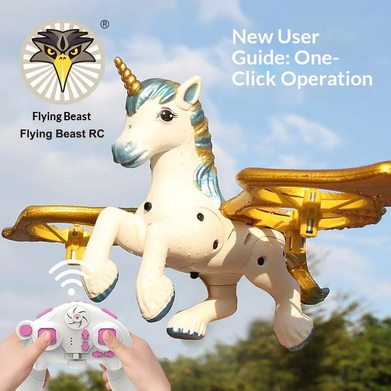 

Flying Beast RC FB-04 RC Unicorn Drone One Key Takeoff Obstacle Avoidance Beginner Friendly Wings Children Birthday Gift