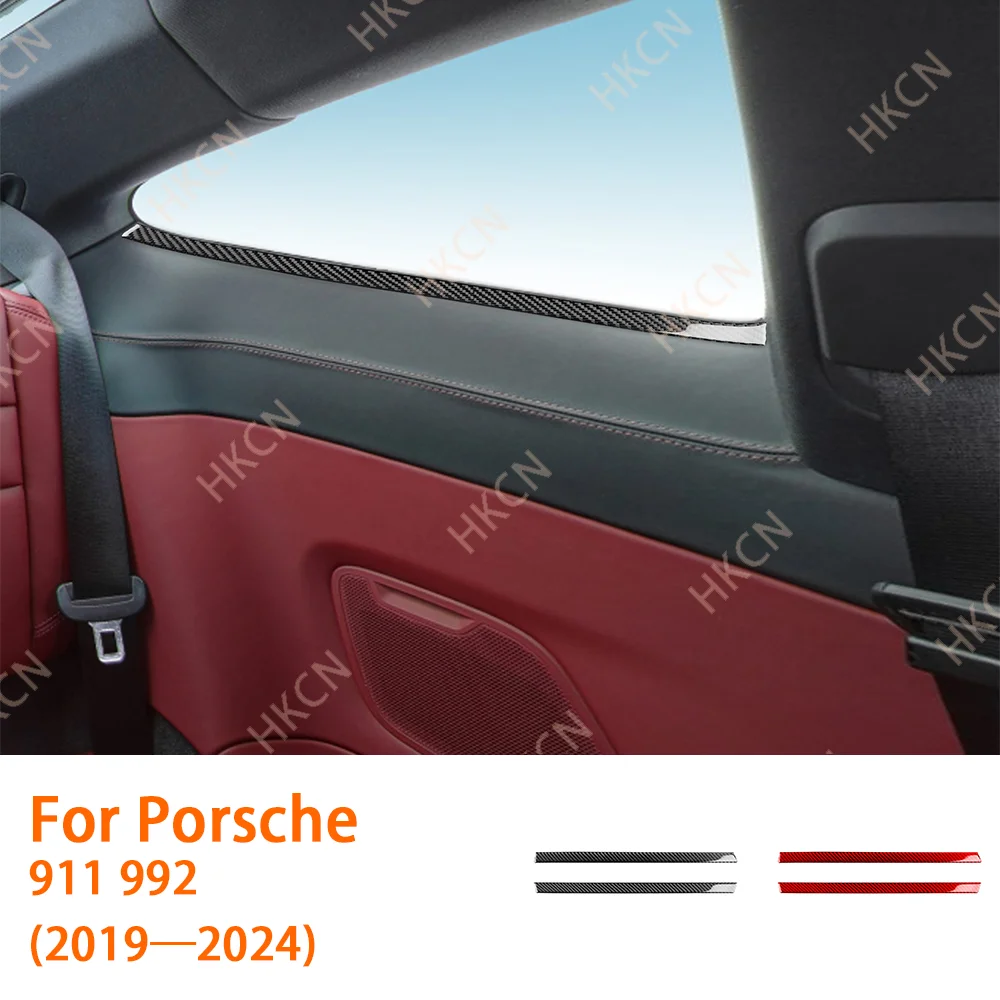

HKCN For Porsche 911 992 2019—2023 Carbon Fiber Rear Door Window Decorative Panel Car Interior Accessories Cover Trim Sticker
