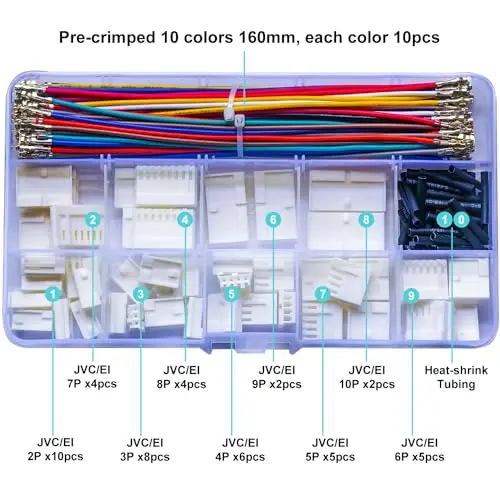 2.54 Vrouwelijke Connectoren En 22awg Kabels Jst 2.54Mm Connector Kit,2.54Mm 2*2/3/4/5/6/7/8/9/10pin Behuizing (YO-2.54mm)